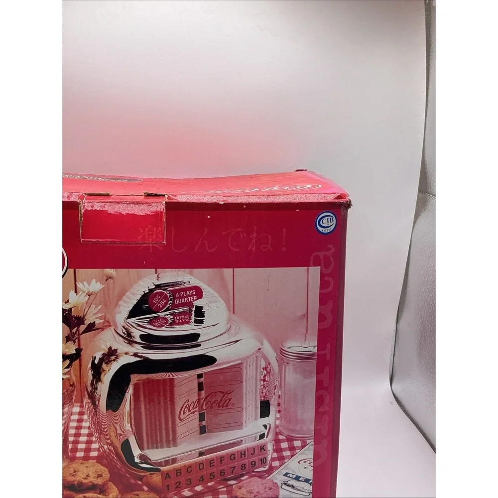 Vintage 2000 Coca-Cola Jukebox Shiny Silver Cookie Jar by Gibson, NIB